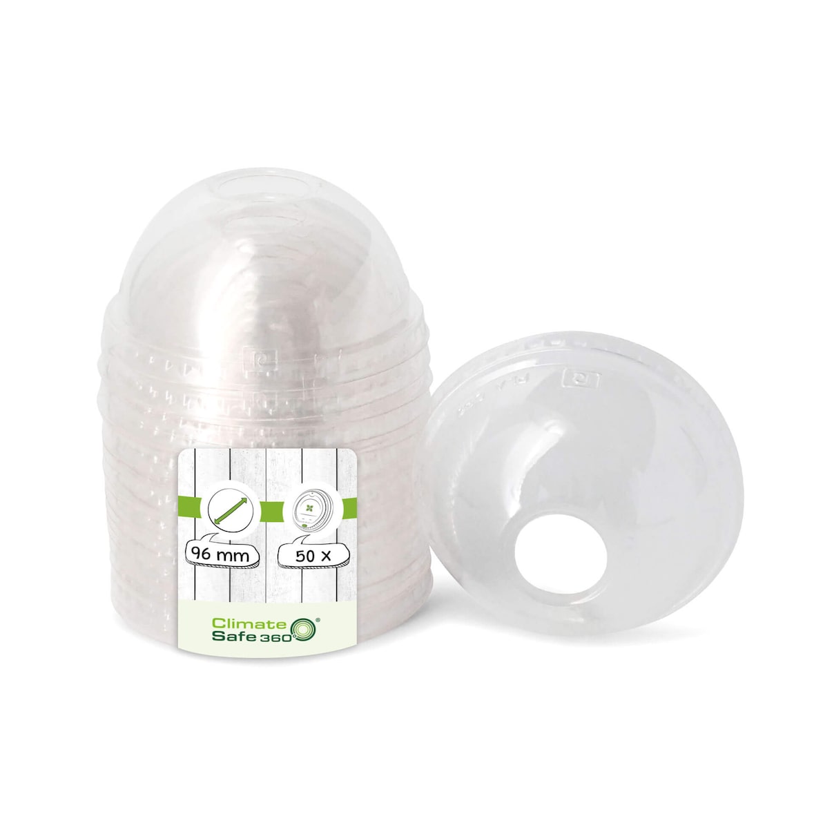 greenbox - PLA-Domdeckel Ø 96 mm, Halmloch, 50 St.