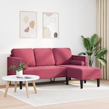 thumbnail of vidaXL Sofa 3-Sitzer mit Chaiselongue L-Form Weinrot 160 cm Samt