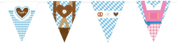 Oktoberfest Wimpelkette Dirndl & Lederhose