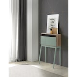 thumbnail of Escritorio 630 modelo BRISTOL en melamina Nogal con puerta abatible y patas de haya Verde, de HERDASA.