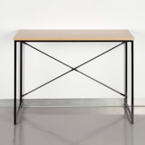 thumbnail of Max Home Secretária em madeira e aço 100x40x70 cm