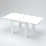 thumbnail of Dmora Ausziehbarer Esstisch Otto, Hilfsküchenkonsole, ausziehbarer Tisch, 100 % Made in Italy, cm 90x90h75, Lärche glänzend weiß