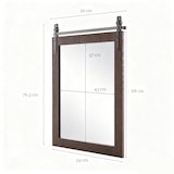 thumbnail of COSTWAY Espejo Rectangular con Marco de Madera, 76,5 x 56 cm, Espejo de Pared Rústico, Espejo Colgante Irrompible