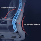 thumbnail of SIHOO bureaustoel bureaustoel, ergonomische S-vormige rugleuning, taillesteun opklapbare armleuning ~ grijs