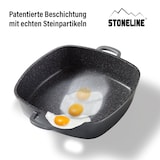 thumbnail of STONELINE® Servierpfanne 28 x 28 cm mit Aroma Glasdeckel, Eckpfanne antihaftbeschichtet, Induktion und backofengeeignet