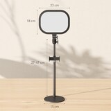 thumbnail of LED Schreibtischlampe 23x23x65 cm Schwarz mit Handyhalterung 5 Farbtemperaturen 10 Helligkeitsstufen USB Betrieb Memory Funktion Metall stabil