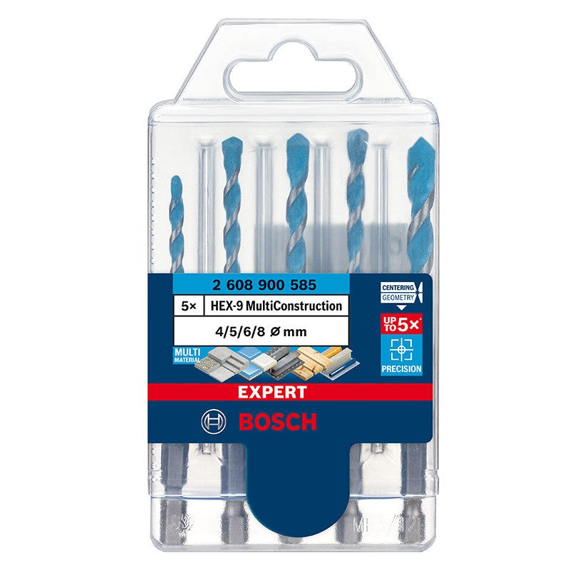Forets Polyvalents Bosch 2608900585 Hex-9 Multi Construction, Set De 5 Pièces