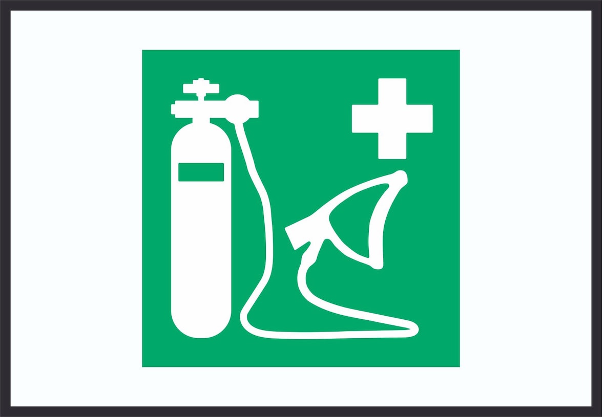 Sauerstoffgerät Symbol A1 Rückseite selbstklebend Schild