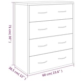 thumbnail of Helloshop26 - Buffet bahut commode armoire meuble de rangement organisateur cuisine salle de séjour salon avec 4 tiroirs 60 x 30,5 x 02_0029750