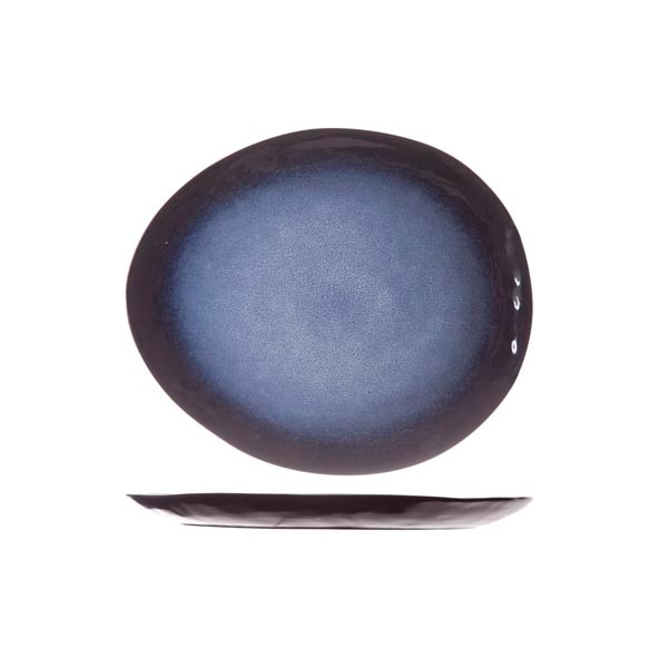 COSY & TRENDY Assiette plate ovale Sapphire bleu 27 x 23 cm
