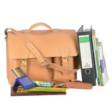 thumbnail of Ruitertassen Lehrertasche Leder Damen Herren 40x31cm Schultasche Aktentasche 2 Fächer natur braun