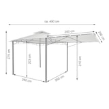 thumbnail of Pergola HWC-F94, Garten Pavillon, Stahl bewegliche Seitenwand 2,5x2,5m ~ grau