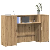 thumbnail of Bureau réception chêne artisanal 180x50x103,5cm bois ingénierie Modèle Atlas Infinite Essence