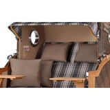 thumbnail of Strandkorb - bene living - Ammersee Grande XL Teak Bullauge - PE grau - Modell 522 - 2,5-Sitzer inkl. Liftersystem