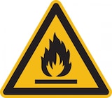 thumbnail of Warnschild, Warnung vor feuergefährlichen Stoffen W021 - ASR A1.3 (DIN EN ISO 7010) - 300x0.45 mm Aluminium geprägt