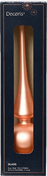thumbnail of Christbaumspitze Glas 26cm Weihnachtsbaumspitze Baumschmuck Prickelndrosa matt