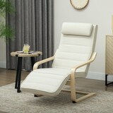 thumbnail of HOMCOM Poltrona Relax con Poggiapiedi Regolabile Crema e Legno