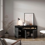 thumbnail of Dressoir, Opbergkast, Buffetkast, Sideboard, 150x35x75cm, 3 Deuren, Elektrische haard, Moderne stijl, Zwart _ 67_7