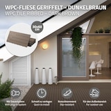 thumbnail of ECD Germany – WPC Terrassenfliesen – 60x30 cm Dunkelbraun 3m² | geriffelt, Holzoptik, Klicksystem mit Drainage