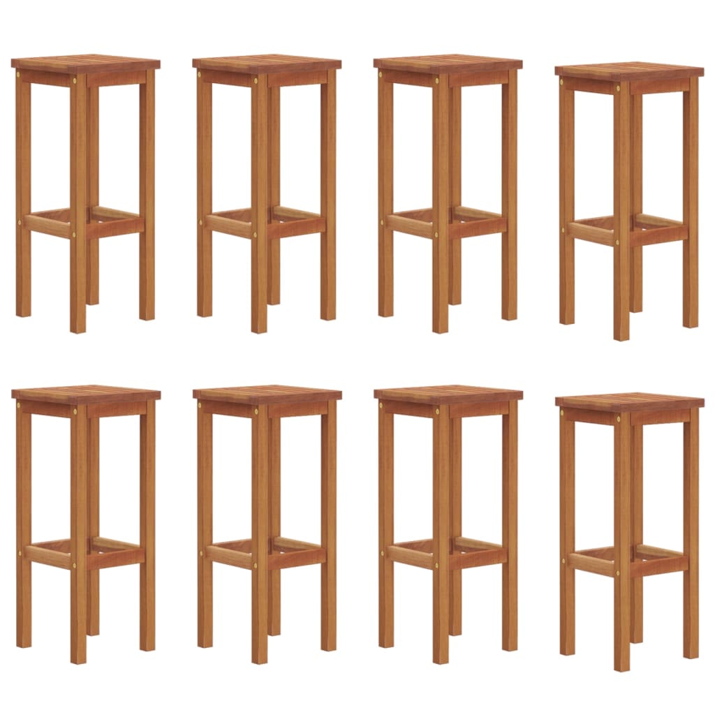Tabourets De Bar Lot De 8 Bois Massif D Acacia