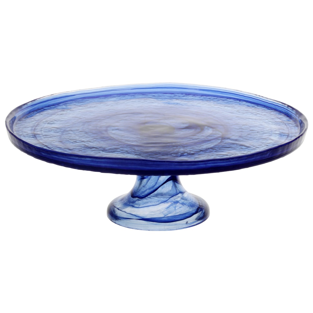 Avet pastelera con pié de vidrio azul diámetro 28 centímetros dk343328kf-azul