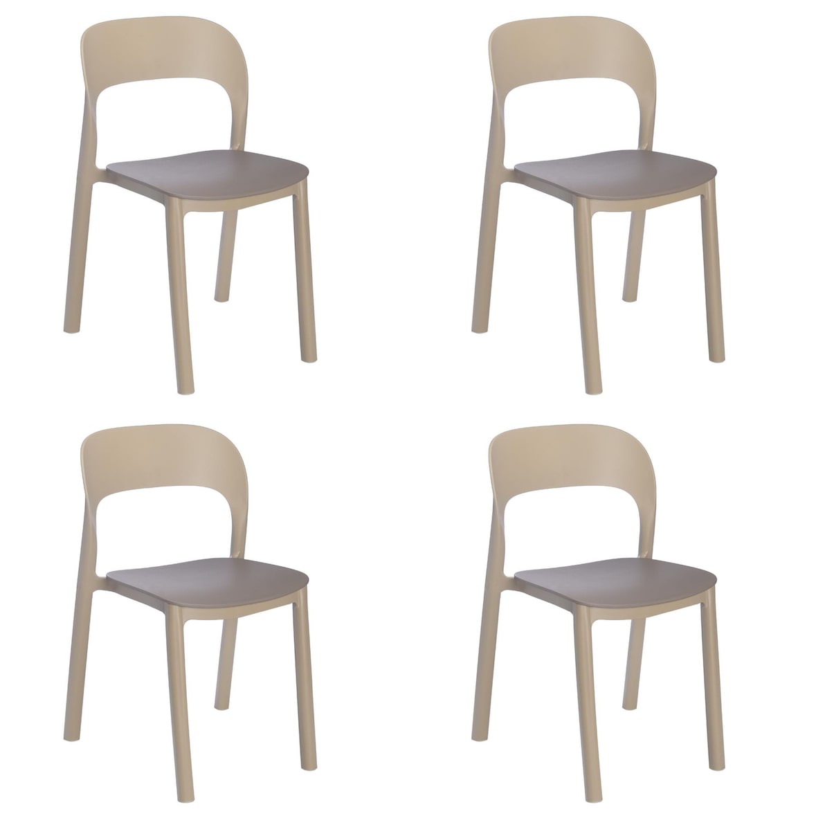 garbar ONA Set 4 Silla Interior, Exterior Arena - Chocolate