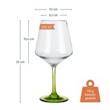 thumbnail of Milano Weißweinglas green line 2er Set aus Polycarbonat 450 ml bruchfest BPA-frei leicht ideal für Wein Rose Schorle