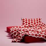 thumbnail of Benetton - Conjunto de cama de solteiro de 3 peças (capa de edredom 155x220cm, lençol com elástico 90x200cm e fronha 45x115cm) 100% algodão vermelho