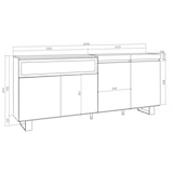 thumbnail of Sideboard, Schrank, Küche, Sideboard, Flurschrank, 200x35x87cm, 4 Türen, Elektrischer Kamin, Industriedesign, Moderner Stil, Schwarz _ 64_4