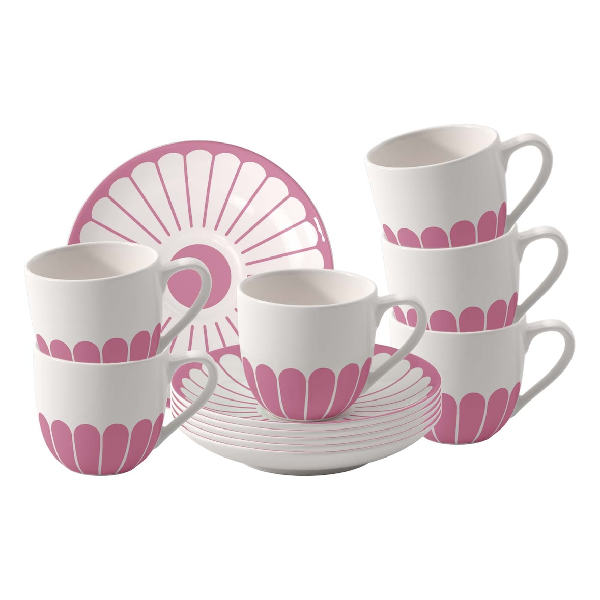 Villeroy & Boch Fleur Couleur Espressotasse mit Untertasse 70 ml 6er Set - Cassis