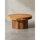 thumbnail of Massivholz Couchtisch, Sheesham, Braun Lackiert, robuster Sockelfuß. 60x60x30 cm | Kadima Design