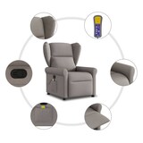 thumbnail of vidaXL Massagesessel Taupe Stoff
