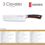 thumbnail of 3 Claveles Sakura - Cuchillo Usuba 17 cm Acero Forjado con Hoja Martilleada