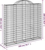thumbnail of vidaXL Gabione mit Hochbogen 200x50x180/200 cm Verzinktes Eisen