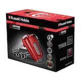 thumbnail of RUSSELL HOBBS, sbattitore elettrico, 211mm x 96mm x 164mm, 2 fruste e 2 ganci da impasto, colore rosso