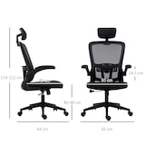 thumbnail of Silla de Oficina Giratoria con Altura Ajustable Reposabrazos Plegable Reposacabezas y Soporte Lumbar Regulables 65x64x114-122 cm