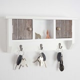 thumbnail of Portachiavi HWC-A48, cassetta portachiavi Portachiavi con ante, legno massiccio certificato MVG ~ shabby marrone-bianco