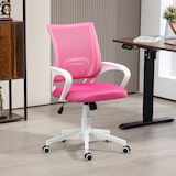thumbnail of HOMCOM silla de oficina de malla silla de escritorio giratoria con altura ajustable función de basculante y reposabrazos carga 120 kg rosa