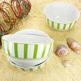 thumbnail of Split grün 6x Müsli-Schale Ø14cm 400ml Porzellan 6 Pers Dessertschüssel Streifen