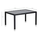 thumbnail of METRO PROFESSIONAL Mesa de comedor Barbados, poliratán, 130 x 90 cm, tablero de DPC con aspecto de piedra, negro