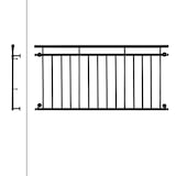 thumbnail of ECD Germany Französischer Balkon 90x184 cm Schwarz matt | 14 Füllstäbe, Stahl pulverbeschichtet, Balkongeländer Fenstergitter