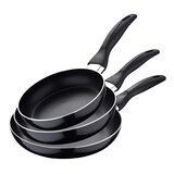 thumbnail of BERGNER - Juego de 3 Sartenes Aluminio Prensado Ø16/Ø20/Ø24 cm Apto para Inducción Navy Black con Set 3pcs Utensilios de Cocina 32,8x33x7x1,4 cm Xmart