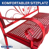 thumbnail of DanDiBo Gartenbank Rosso Wetterfest 2 Sitzer Metall Rot 110 cm 96707 Sitzbank Eisen Bank Garten Antik Parkbank