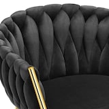 thumbnail of tectake Conjunto de cadeiras ASTANO veludo, design de nó - Conjunto de 6 preto/dourado