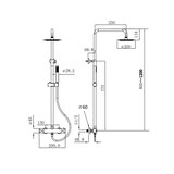 thumbnail of Duschsystem Duschgarnitur Mattschwarz rund mit Regendusche Handbrause Thermostat und Duschstange