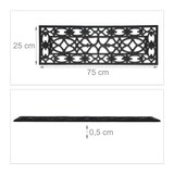 thumbnail of Relaxdays Fußmatte Gummi, 75 x 25 cm, wetterfest, rutschfest, Türvorleger innen & außen, Gummimatte Ornamente, schwarz