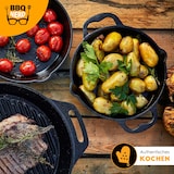 thumbnail of BBQ-Nerd® Gusseisenpfanne zum Grillen, Rösten, Anbraten | Grillpfanne Ø 20 cm 1650g mit Ausgießer und Henkel | Antihaft-Pfanne Feuerpfanne