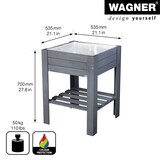 thumbnail of WAGNER GreenFAMILY Hochbeet GreenBOX Light - 53,5 x 53,5 x 70 cm, Massivholz anthrazit, Regalboden&Pflanztasche-25035001
