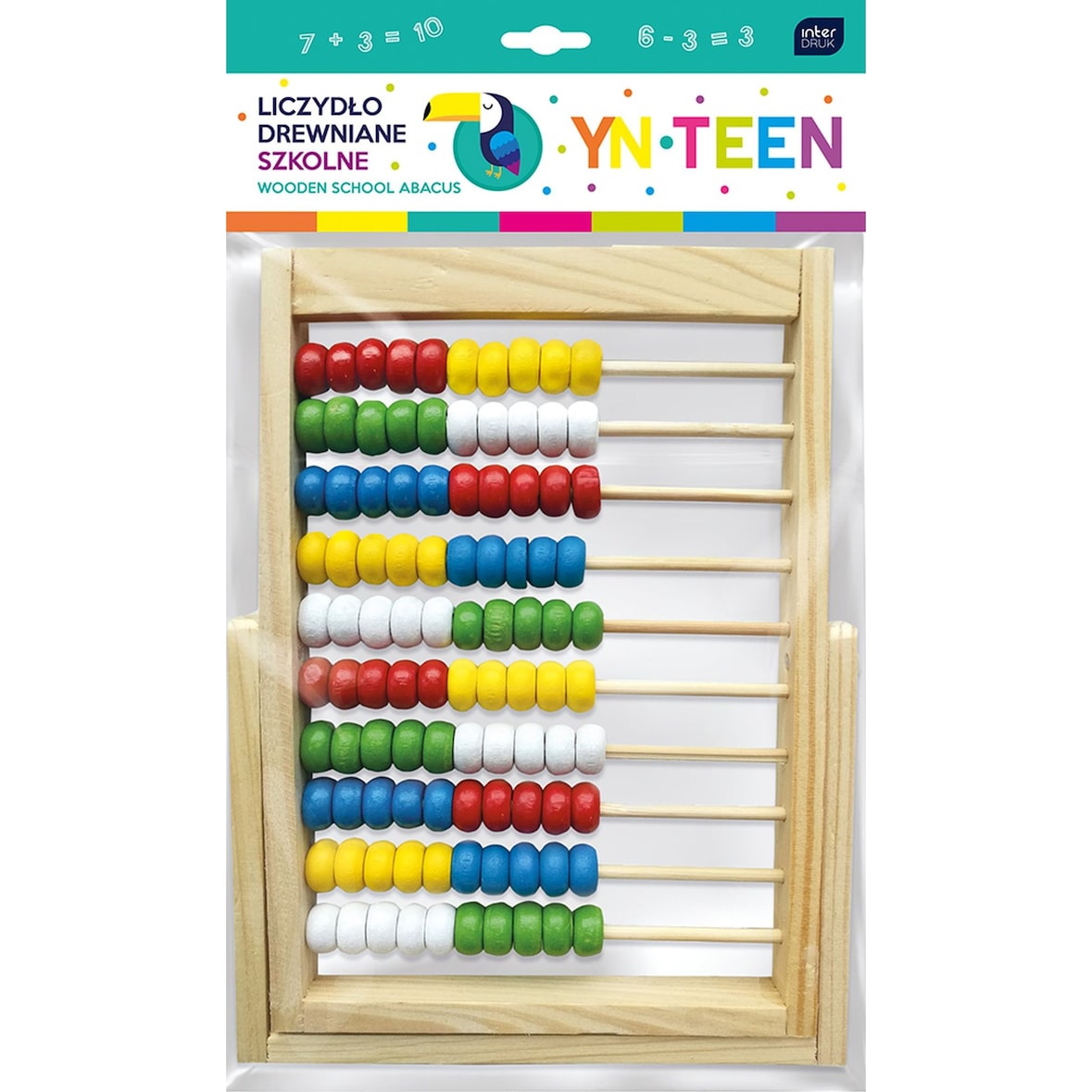 Rechenrahmen zum Aufstellen aus Holz 100 Kugeln 10x10