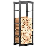 thumbnail of HOMCOM soporte para leña estante de leña leñero de exterior de metal para interior y exterior carga 100 kg 40x25x100 cm negro